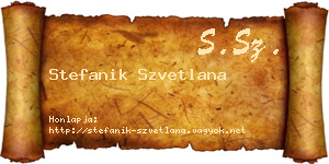Stefanik Szvetlana névjegykártya